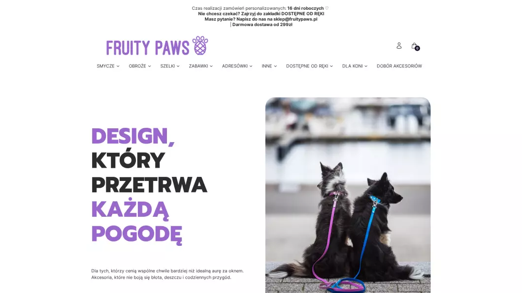 Smycze i obroże dla psów | Sklep internetowy Fruity Paws - podgląd