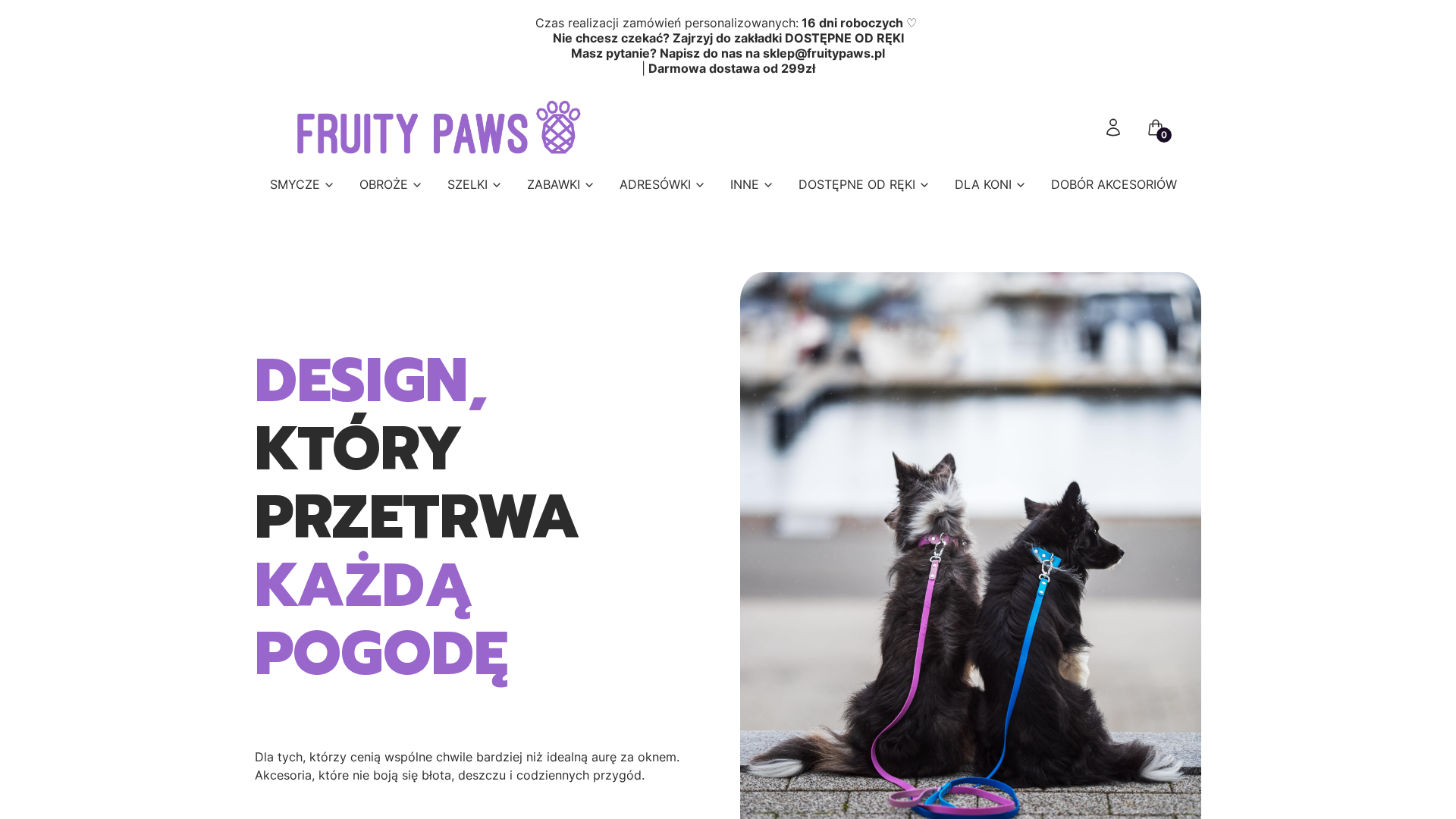 Smycze i obroże dla psów | Sklep internetowy Fruity Paws